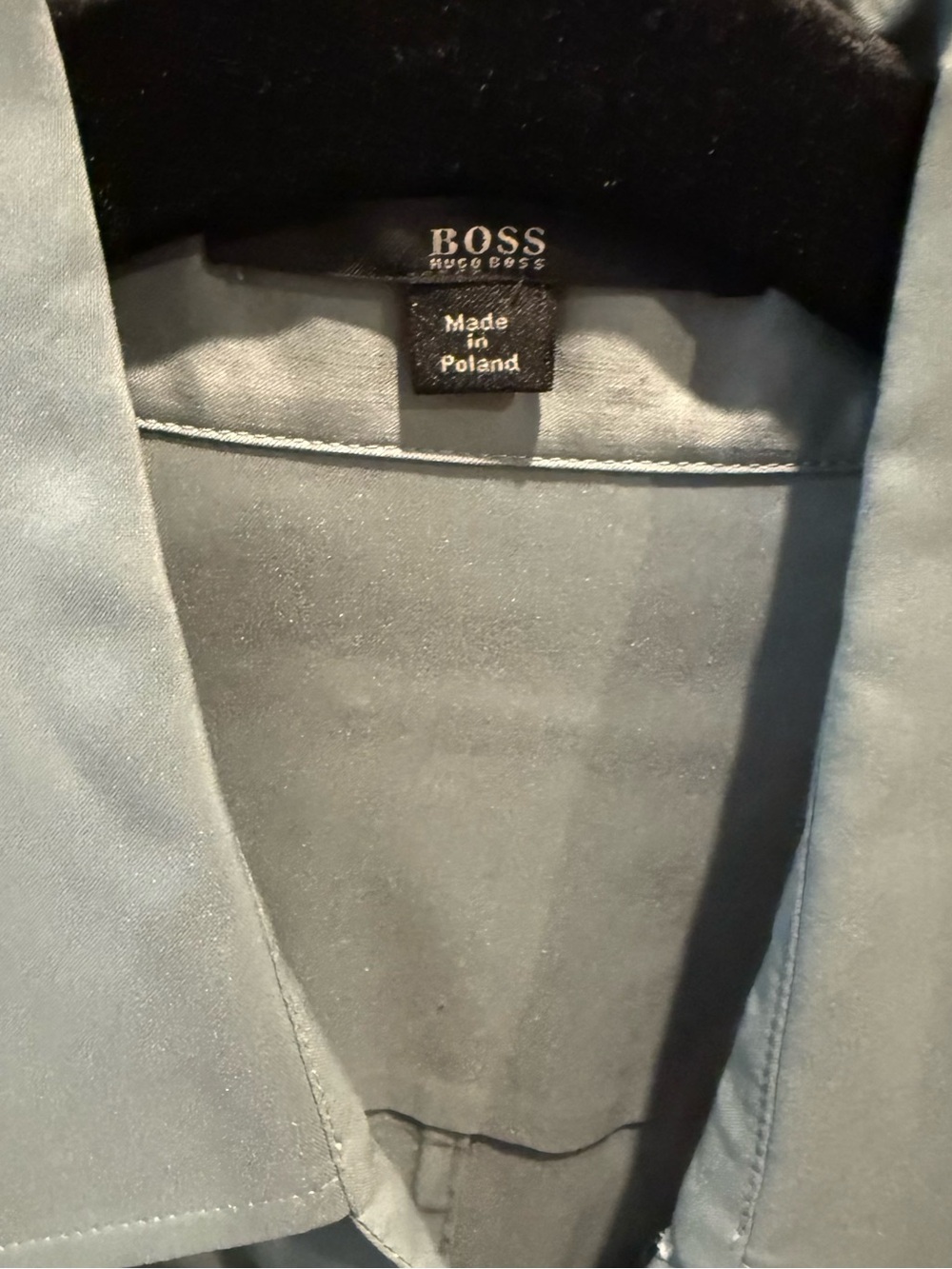 BOSS Hugo Boss Blue Grey Button-Front Blouse – Size 8